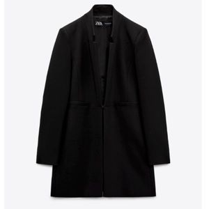 ZARA Black Inverted Lapel Frock Coat - SZ M